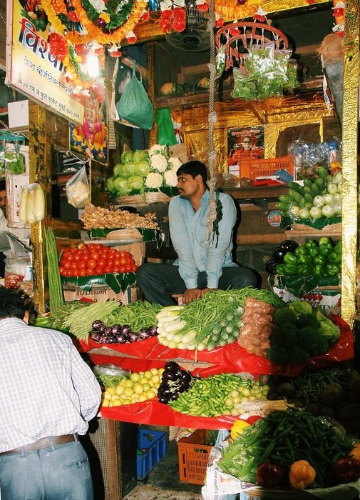 varieties of colorful vegetables in the market in india