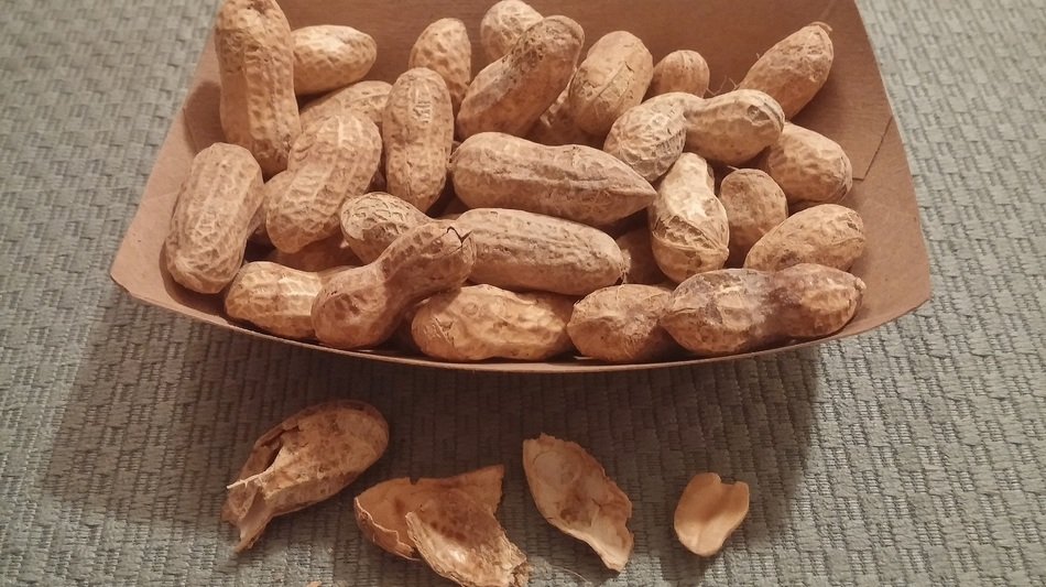 crude peanuts in a dish
