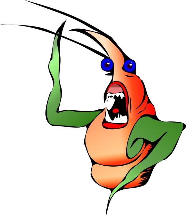 cartoon lobster with sharp teeth