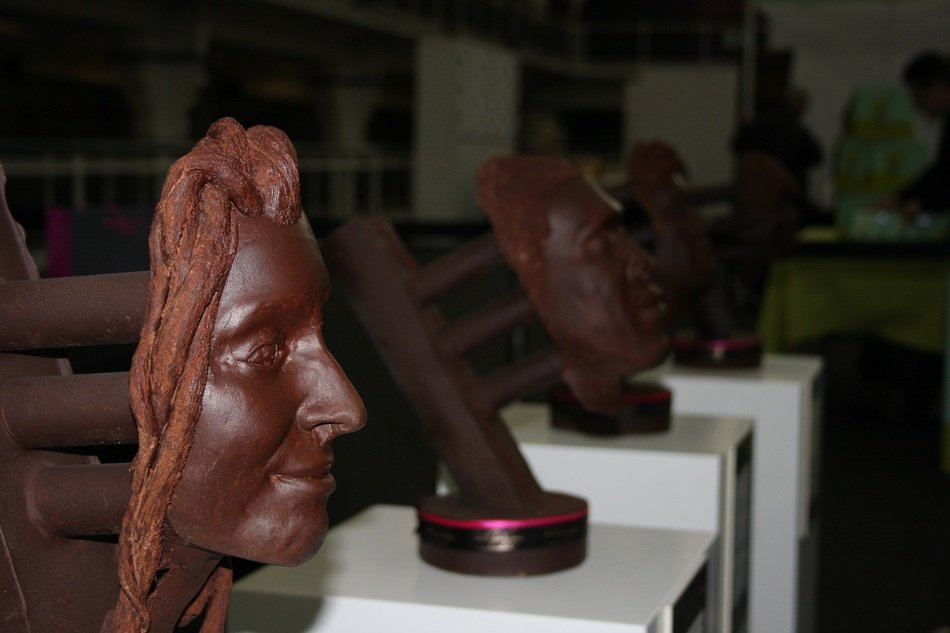 chocolate faces in the store