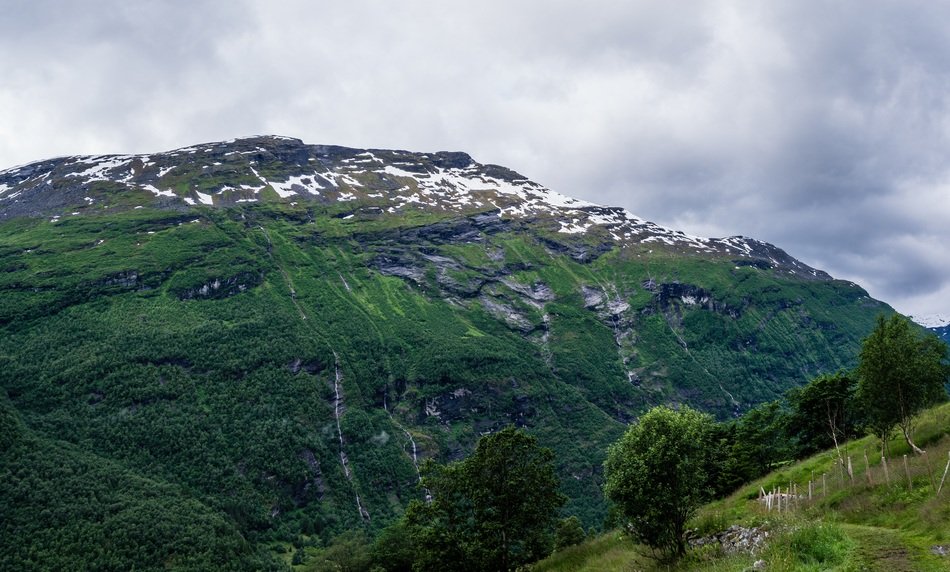 the landscape of green mountains