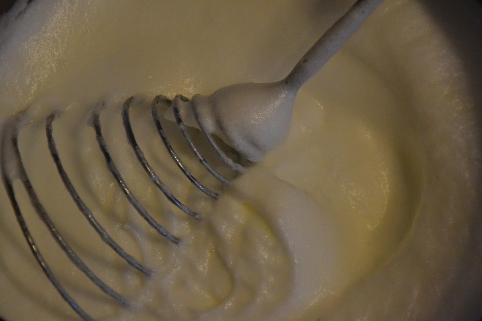 whipped the batter with a whisk