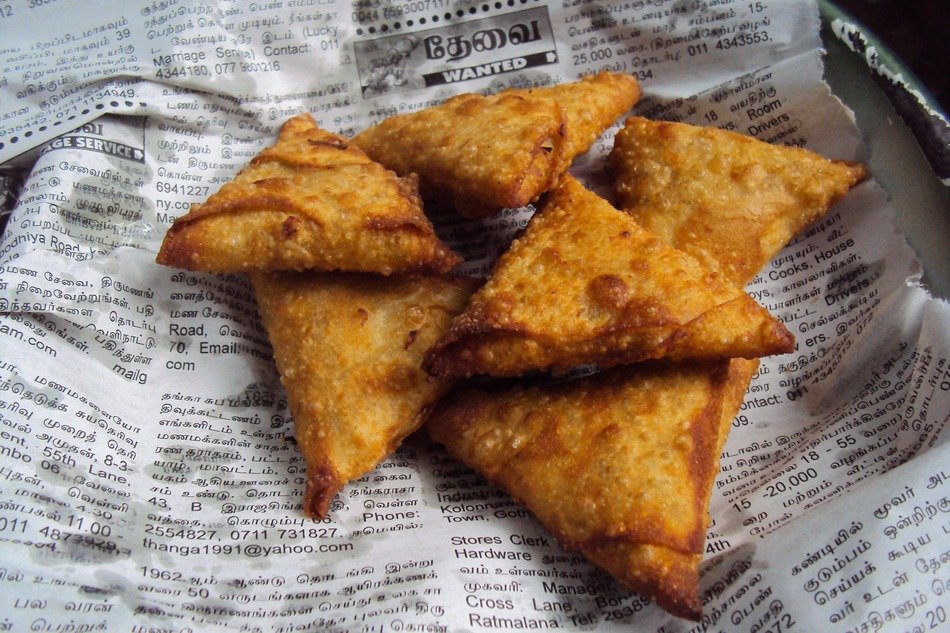 Indian pies on the newspaper