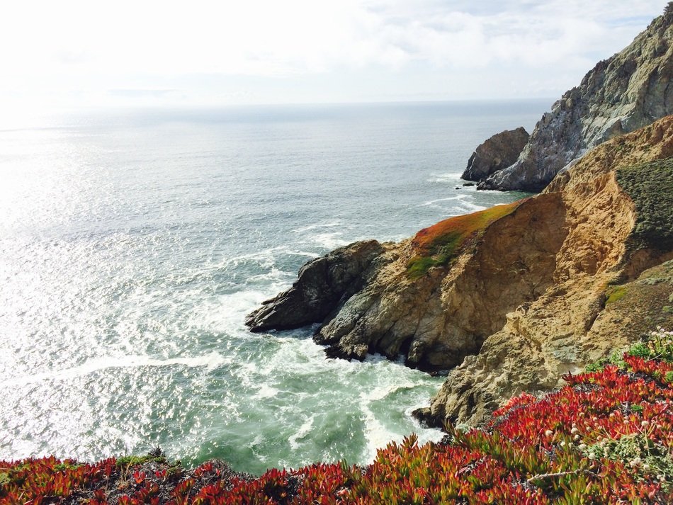 panorama of wild rocky cliff
