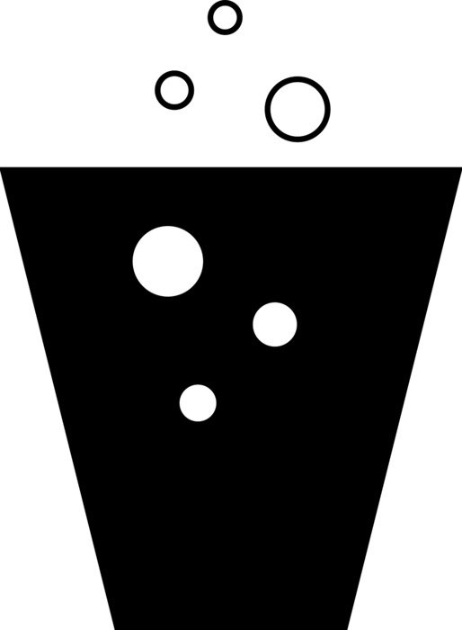 black and white clipart of sparkling soda