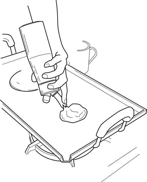 homemade pancake griddle outline vector