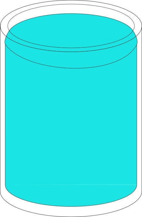 cup full of blue water