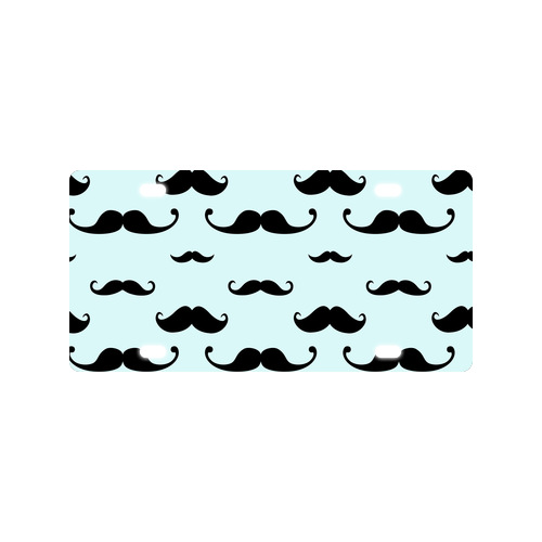 Fashion Design Old Style Handlebar Mustache Metal Car License Plate 
