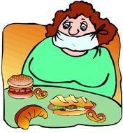 drawn woman with mouth shut on diet