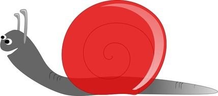 Clip Art of the snail with red shell