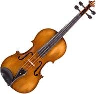 painted brown violin on a white background
