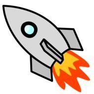 Cartoon Rocket grey drawing