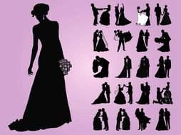 Clip art of Wedding couples Designs