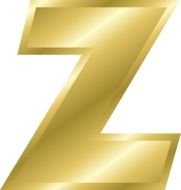 Z, Golden Alphabet Letter