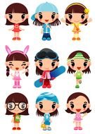 Cartoon Girl With Short Brown Hair
