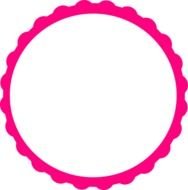 Pink Scalloped Circle Clip Art N5
