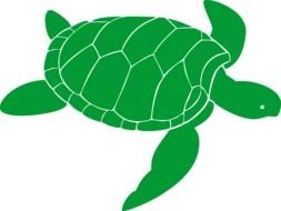 Clipart of Turtle in a dark