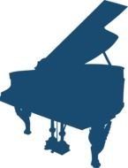 blue silhouette of grand piano