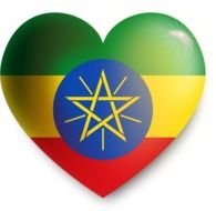 Ethiopia flag on heart