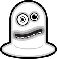 Cartoon Monster, black and white, Clip Art