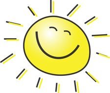 Cartoon Happy Sun Clip Art drawing