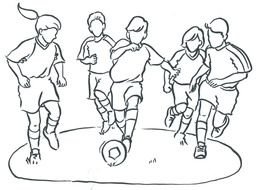 youth soccer team silhouette