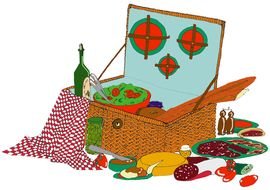 Cartoon Picnic Food