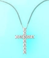 cross with diamonds on a chain