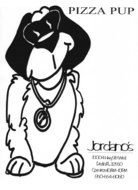 black and white picture of a dog with black ears