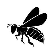 Bee Silhouette Black drawing