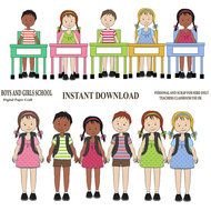 Teacher And School Children Clip Art