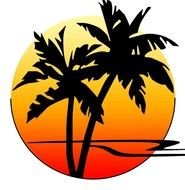 Logo With Palm Trees drawing