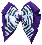 Purple Zebra Hair Bows drawing