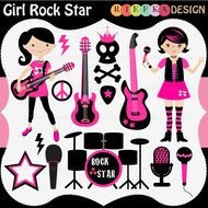 Party Girl Rock Star Clip Art