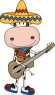 cartoon donkey in mexican hat