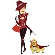 Woman Walking Dog N2