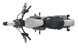 top view on a gray motorcycle