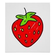Lustige Erdbeeren Poster