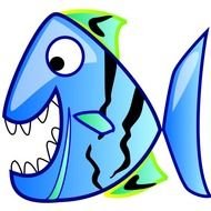 Cute Blue Fish Clip Art N6