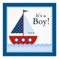 Red White Blue Baby Boy Shower Sailboat