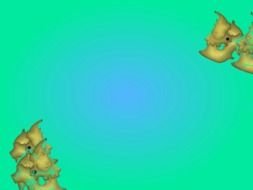 green background with blue center