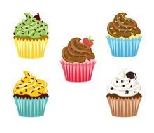 Cupcake as graphic elements for clipart