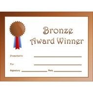 Bronze Award Certificate Printable