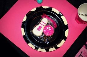 bowling ball cookies on a plate
