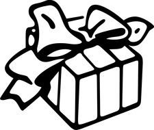 Clipart of the black and white gift box with bow