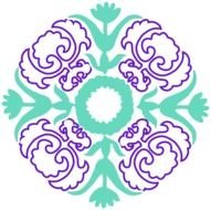 Purple Damask Clip Art N4