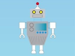Retro Robot Clip Art drawing