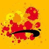 Paint Splatter orange and red drawing