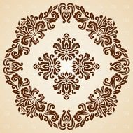 brown vintage floral Ornament