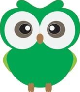 Cute Owl green drawing